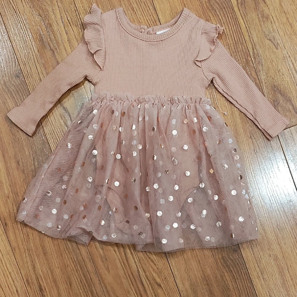 Madison Layne Brown Ruffle Sleeve Kids Dress